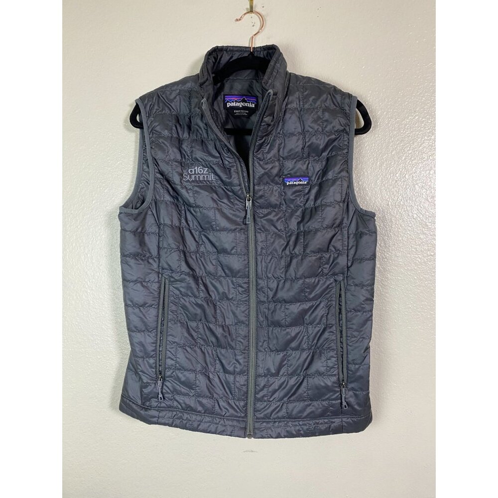 Patagonia Nano Puff vest Gray Men's Size Small Quilted Insulated Embroidered